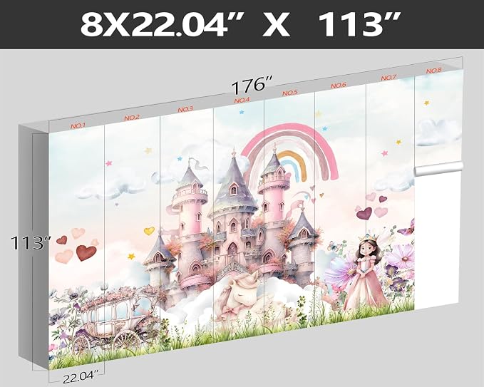 XMPMBM-Pink Cartoon Citadel Nursery Room Fabric Wallpaper Girls Bedroom Wall - Image 4