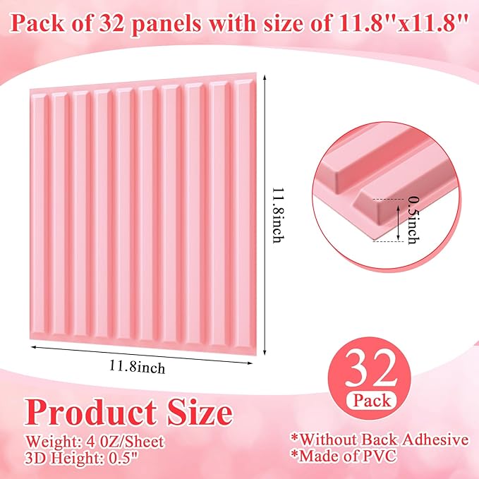 Nuanchu 32 Pcs 3D Wall Panels for Interior Wall Decor, 32 Sq. ft Coverage - Image 2