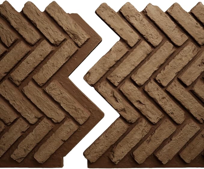 EverStone Herringbone Faux Brick Panel, 46 1/2"W x 25 1/4"H x 1"D, Terracotta - Image 8