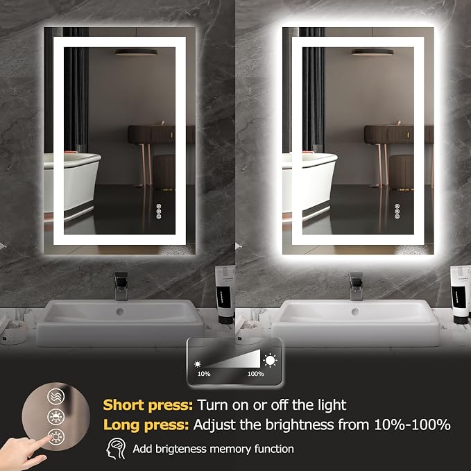 Hivone 24X36 LED Bathroom Mirror - Image 6