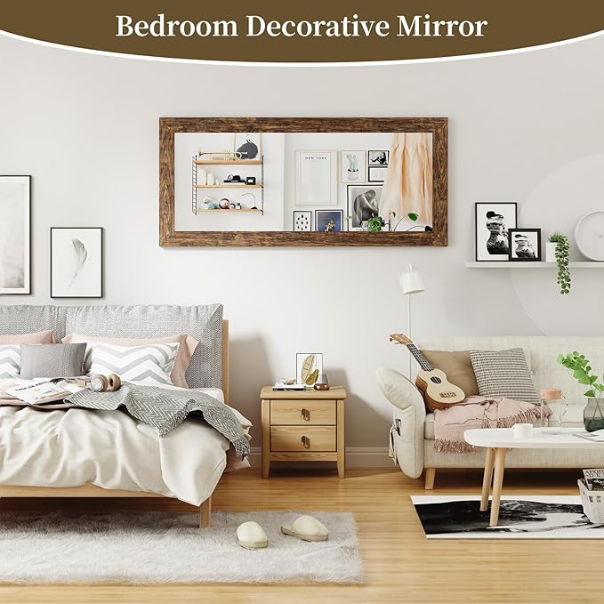 Syndra Modern Full Length Mirror Wood Frame, 65x24'' Large Floor Mirror - Image 6
