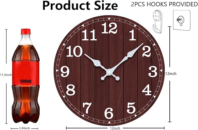 Wall Clock, Modern Wall Clocks Battery Operated, Silent Non Ticking Clock - Image 3
