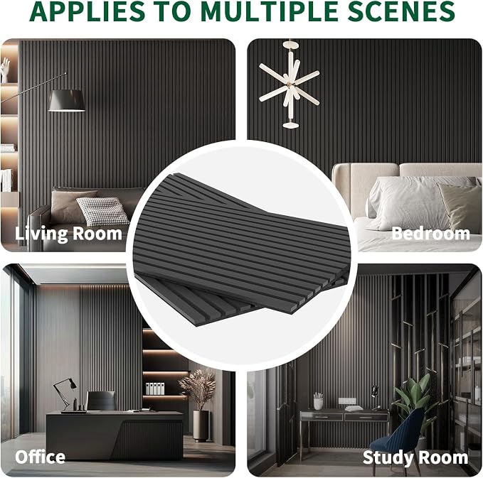 Wood Slat Acoustic Panels, 2 Pack 48" x 24" Wood Wall Panels, Soundproof Wood - Image 6