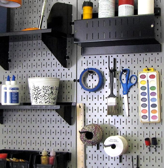 Wall Control Pegboard 32in x 16in Gray Metal Pegboard Tool Board Panel - Image 3