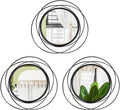 3 Set 13 inch Black Circle Mirrors Wall Decor Iron Frame Wire Mirror Metal by Cityelf