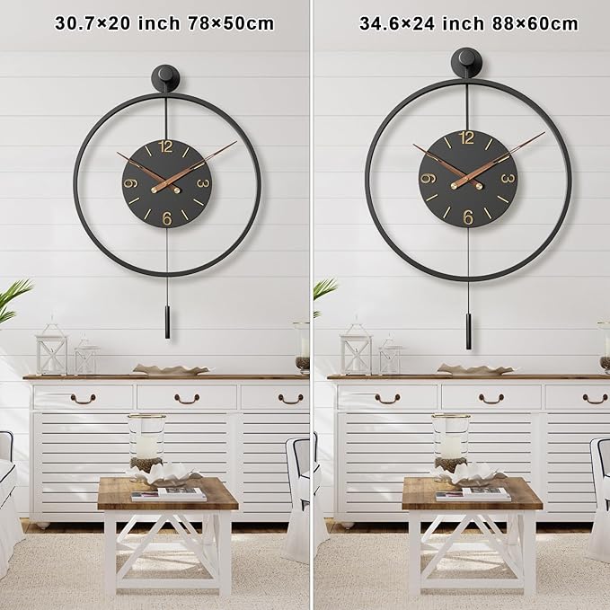 30.7×20 Inch Large Modern Decorative Wall Clocks - Image 3