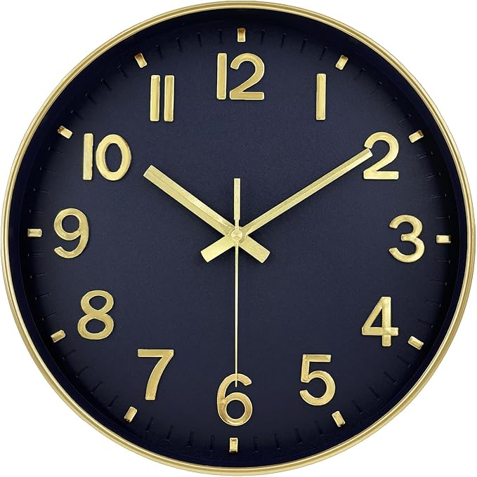 Modern Wall Clock, 10 Inch Digital Wall Clocks Battery Operated, Round Non by MABPEDO
