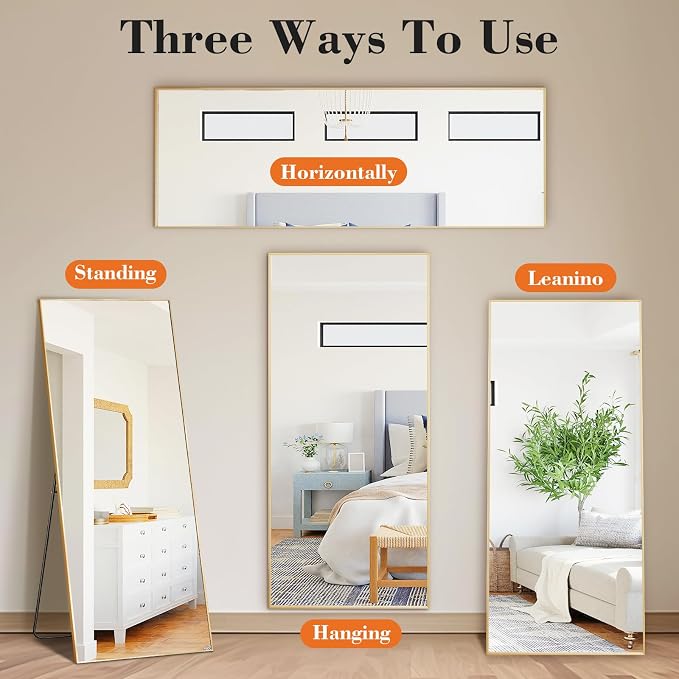 Sweetcrispy 65"x24" Full Length Mirror, Leaning or Standing Full Body Mirror - Image 6