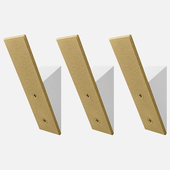 Homeforia Gold Wall Coat Hooks, High End White Wood & Gold Metal Wall Mounted by Homeforia