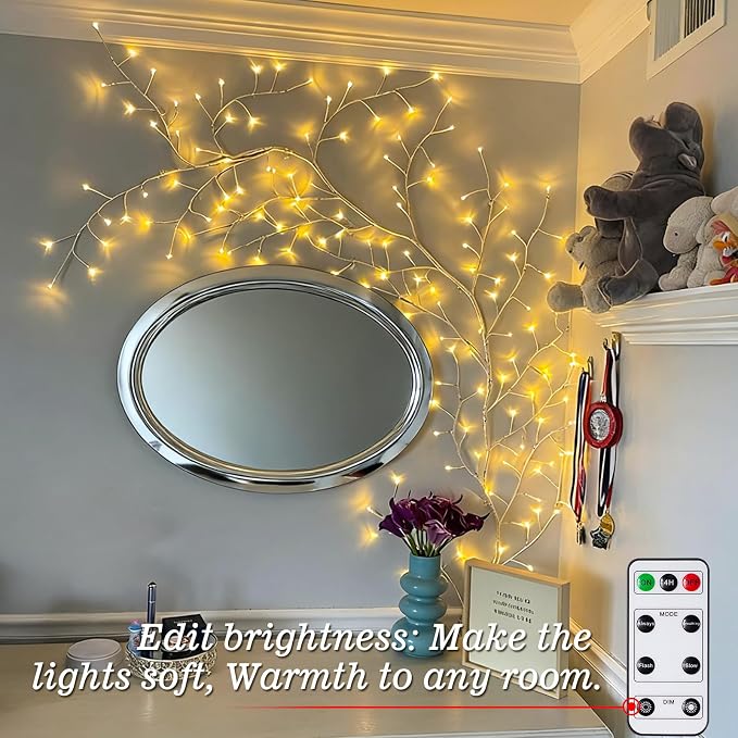 Willow Vine Lights with Remote for Wall: 7.5ft LED Enchanted Vines Lights DIY - Image 6