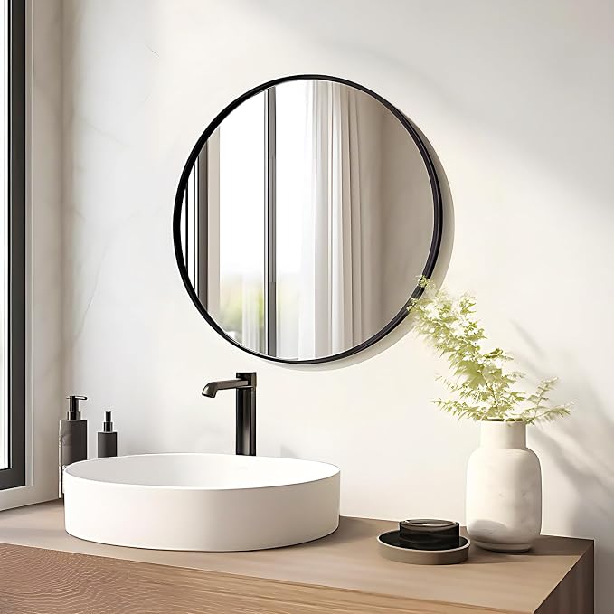 Fabuday Black Circle Mirror for Wall Decor 18 Inch - Image 4