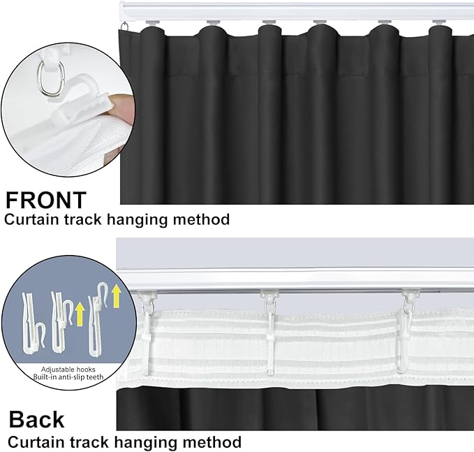 Room Divider Blackout Curtain Track Curtains Wall Dividers Panels Screen - Image 4