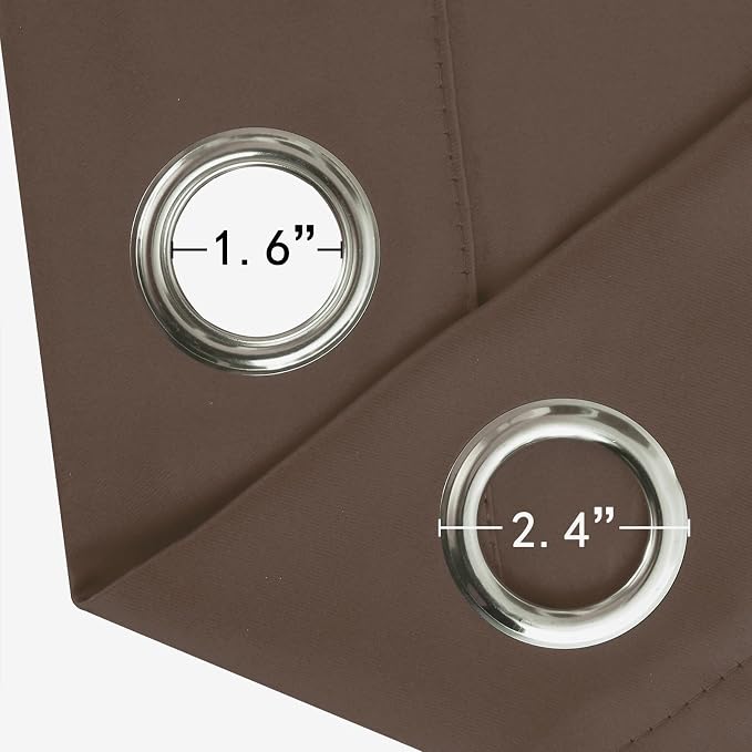 LEMOMO Blackout Curtains 52 x 90 Inch Long Chocolate Curtains Set of 2 Panels - Image 5