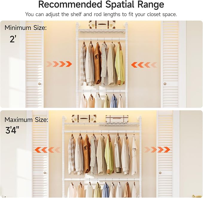 ONBRILL H1 Plus Expandable Wall Mounted Closet System, 2FT-3.3FT Closet - Image 4
