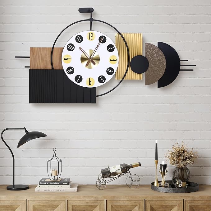 Luxury Modern Wall Clocks-Large Geometric Dial Wall Clock Battery Operated by Wecreatemoderndesign
