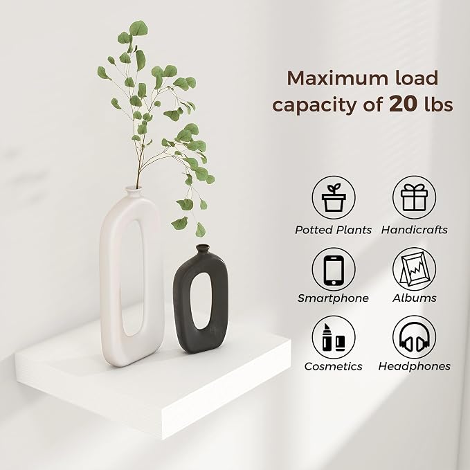 Square Floating Shelves for Wall 8"W x 8"D x 1.2"H, Small Engineered Wood Wall - Image 4