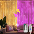 suddus Color Changing Curtain Lights, 200 Led 6.5ft x 6.5ft Hanging String by SUDDUS