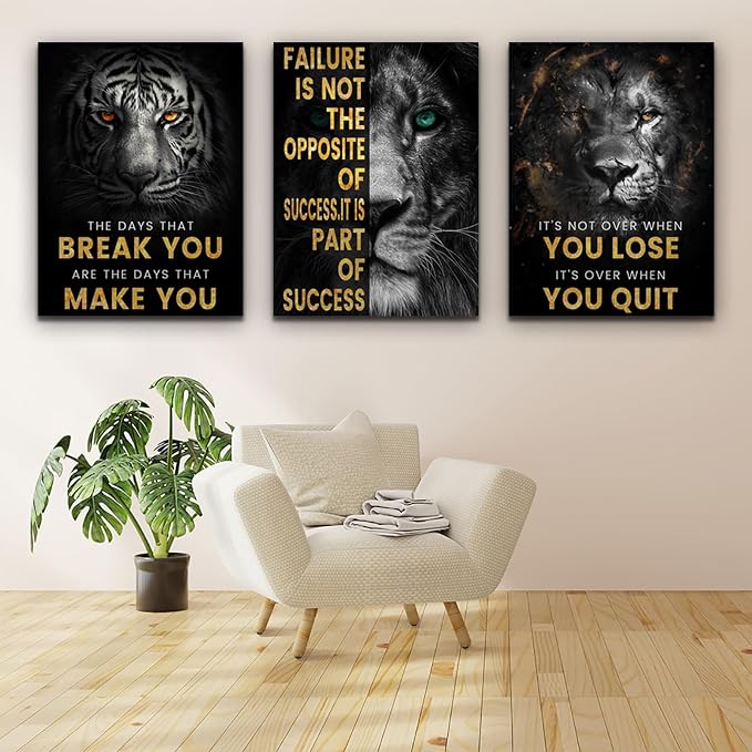 Motivational Office Wall Decor 3 Pieces Paintings Motivational - Image 7