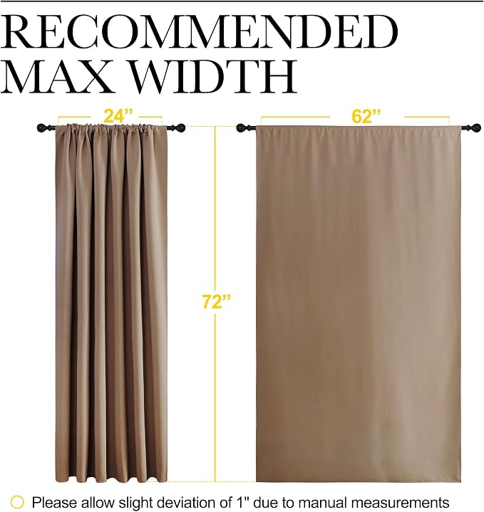 NICETOWN 2 Panels Blackout Curtains, Rod Pocket Window Curtains Room Darkning - Image 6