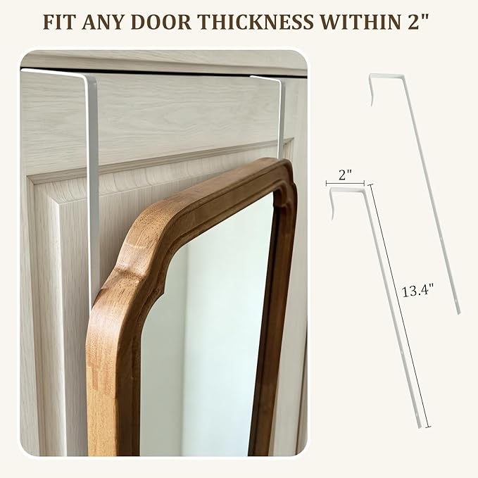 WallBeyond Full Length Door Mirror 14" x 48", Wood Frame Over-the-Door Mirror - Image 6