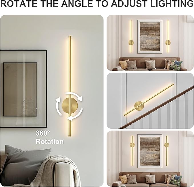 Battery Operated Modern Wall Sconces Set of Two, Rechargeable Wireless Wall - Image 7
