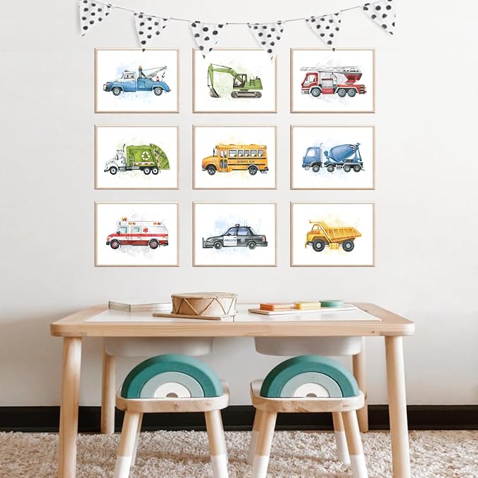 uniro Construction Room Decor for Boys, Truck Wall Art Print for Boys Room Decor - Image 4