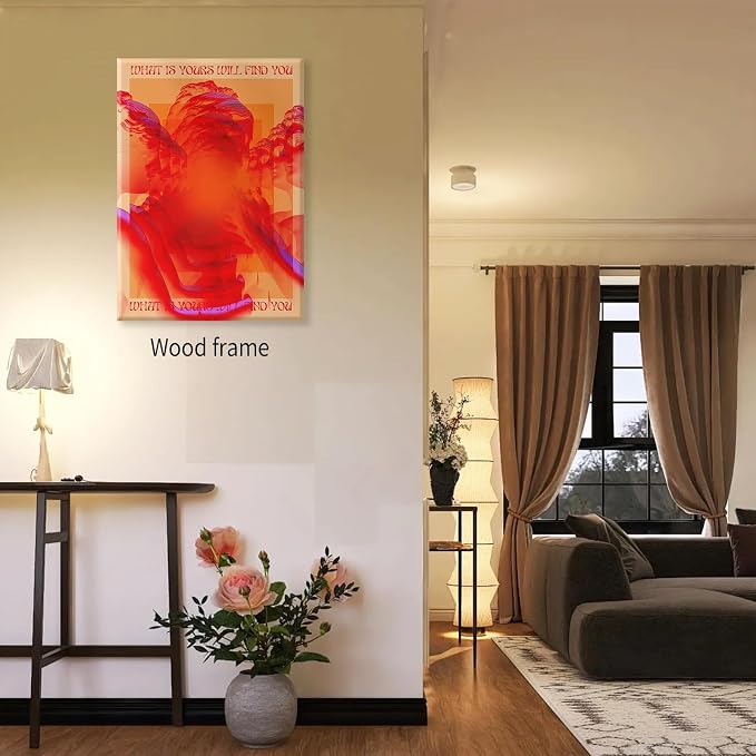 Retro Hippie Trippy Posters Vintage Red 70s 80s Wall Art Trendy Face Eye Canvas - Image 6