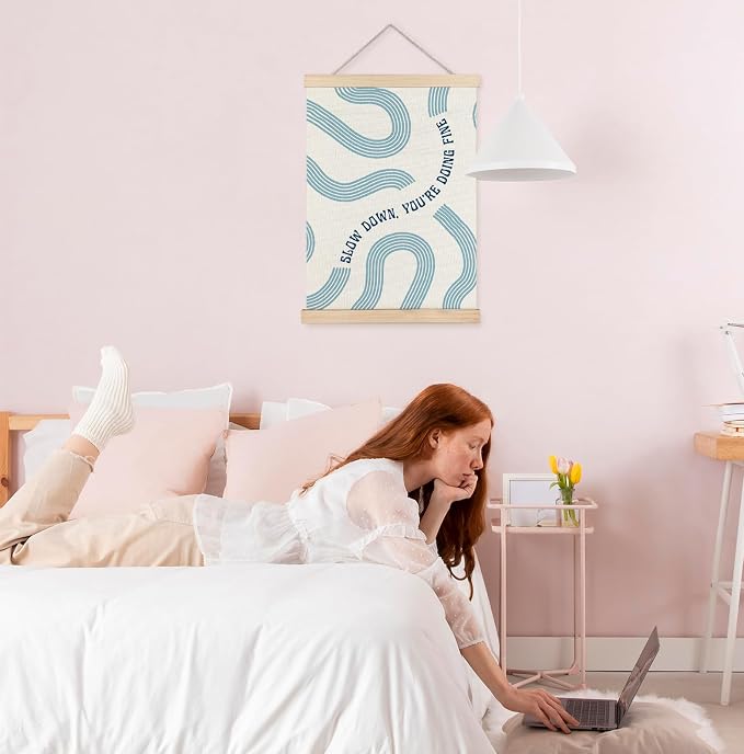 Yomisex Blue Slow Down You're Doing Fine Inspirational Wall Art Poster - Image 2
