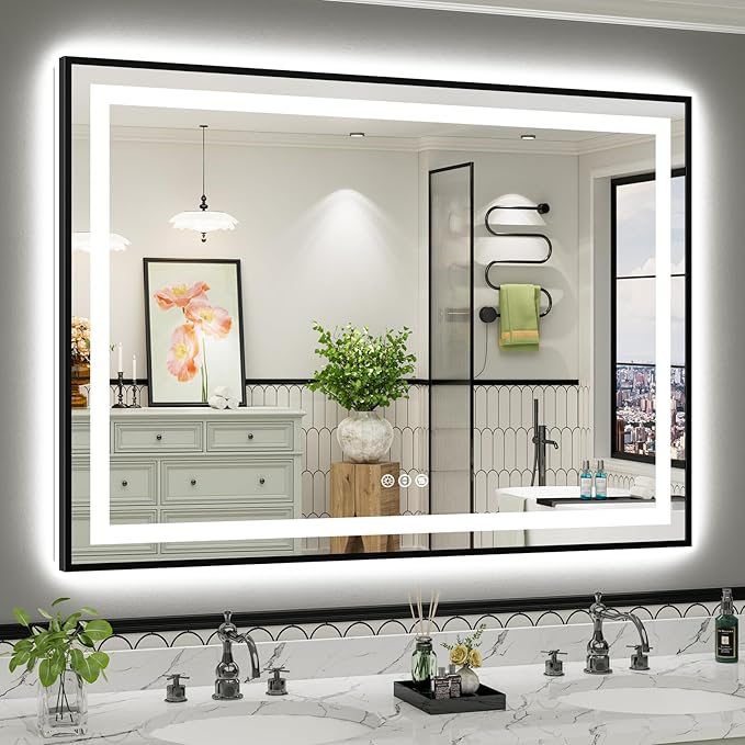 55x40 Inch LED Bathroom Mirror by Briivuemodernmirrors