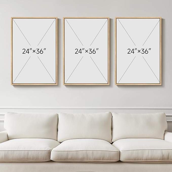 3 Piece Large Framed Abstract Boho Wall Art - Image 9