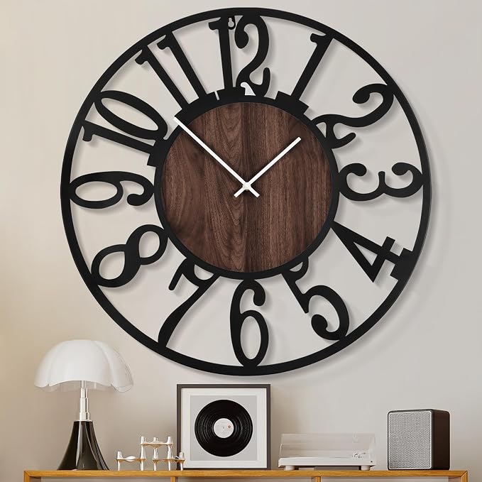 1st owned Wall Clock for Living Room -13" Silent Non Ticking, Battery Operated by Wallclockdecor