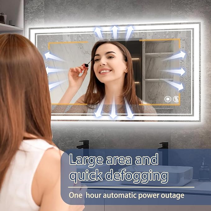 28“ x 40” LED Bathroom Mirror Fogless LED Mirror - Image 3