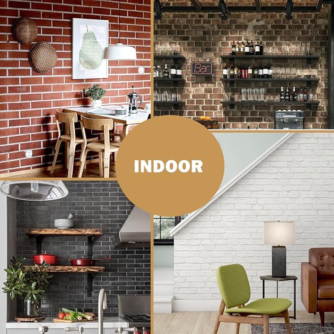 100 Vintage Brown/Red Faux Brick Wall Tiles, 3D Thin Brick Veneers - Image 4