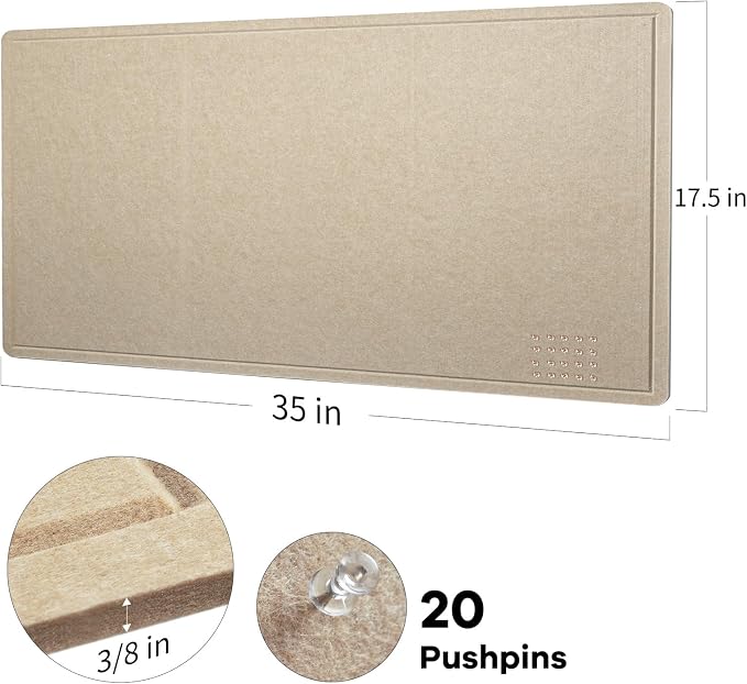 Lightomorrow Bulletin Board, 35 x 17 1/2 inches Felt Board - Image 5