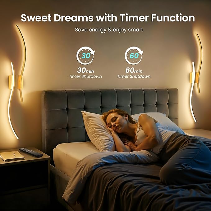 Battery Operated Wall Sconces Set of Two, 10000mAh Rechargeable Modern Wall - Image 5