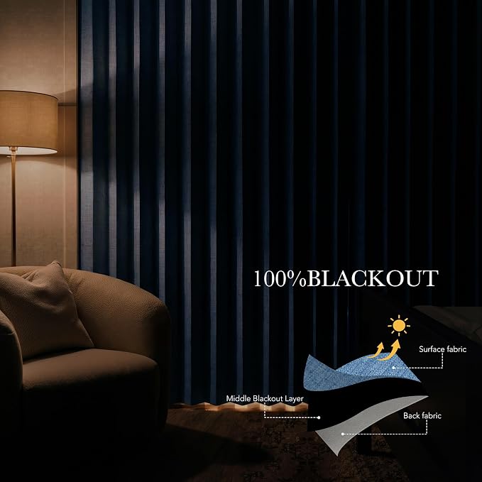 RYB HOME Accordion Style Room Divider Curtain-100% Blackout Folding Accordion - Image 5