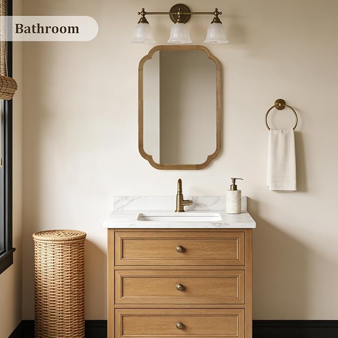 WallBeyond 20" x 30" Wood Mirror Rounded Corner Arch Wall Mirror - Image 2