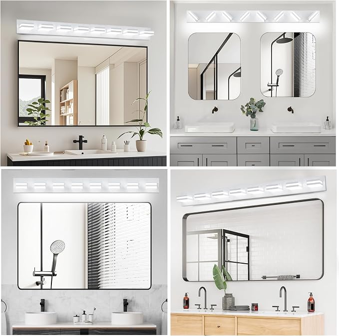 IZORRO LED Modern Bathroom Lights Fixtures, Matte White Acrylic Wall Lighting - Image 8