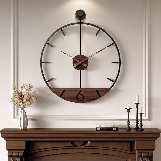 Large Wall Clock 30 Inch, Modern Farmhouse Wall Clock Battery Operated by Cuspin