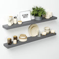 Homeforia Gray Floating Shelf 48 inch, High End Solid Real Wood 48inch Floating by Homeforia