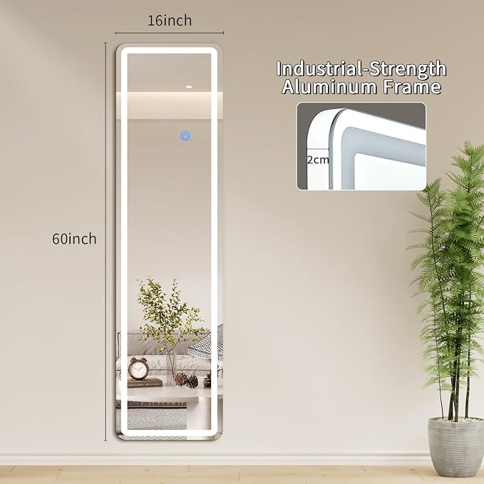 Koonmi Full Length Mirror with LED Lights, Big Mirror - Image 8