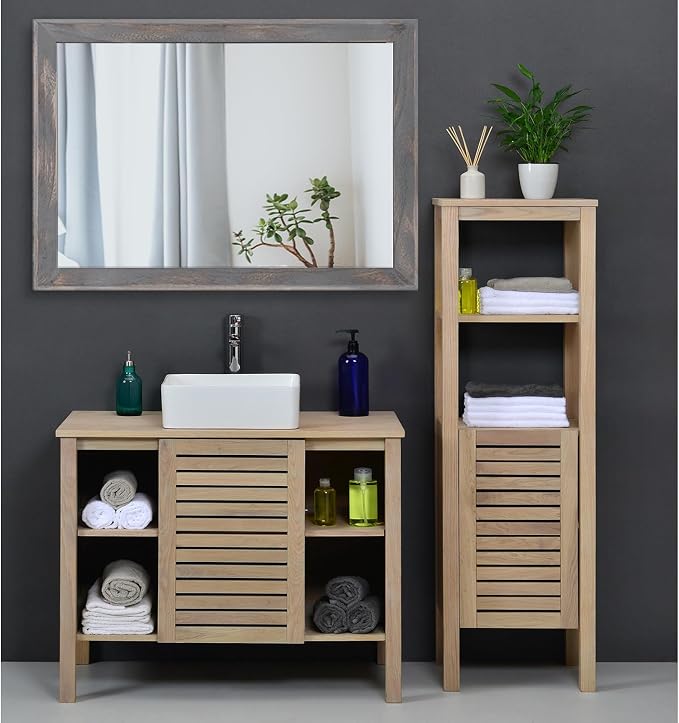 AAZZKANG Wooden Mirror Rectangle Rustic Mirrors - Image 6