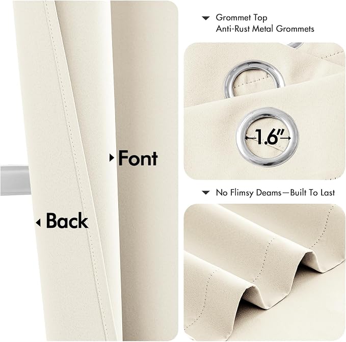 MIULEE Blackout Curtains for Bedroom Living Room 2 Panels, Thermal Insulated - Image 4