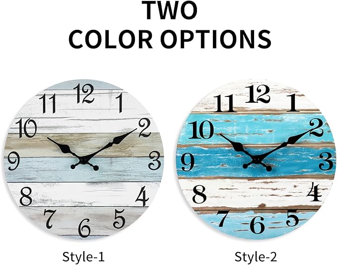 CHYLIN Wall Clock, 18 Inch Beach Wall Clocks Battery Operated, Coastal Ocean - Image 9