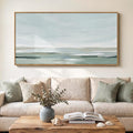 Large Framed Wall Art for Living Room, Horizontal Sage Green Abstract Landscape by Cuspin