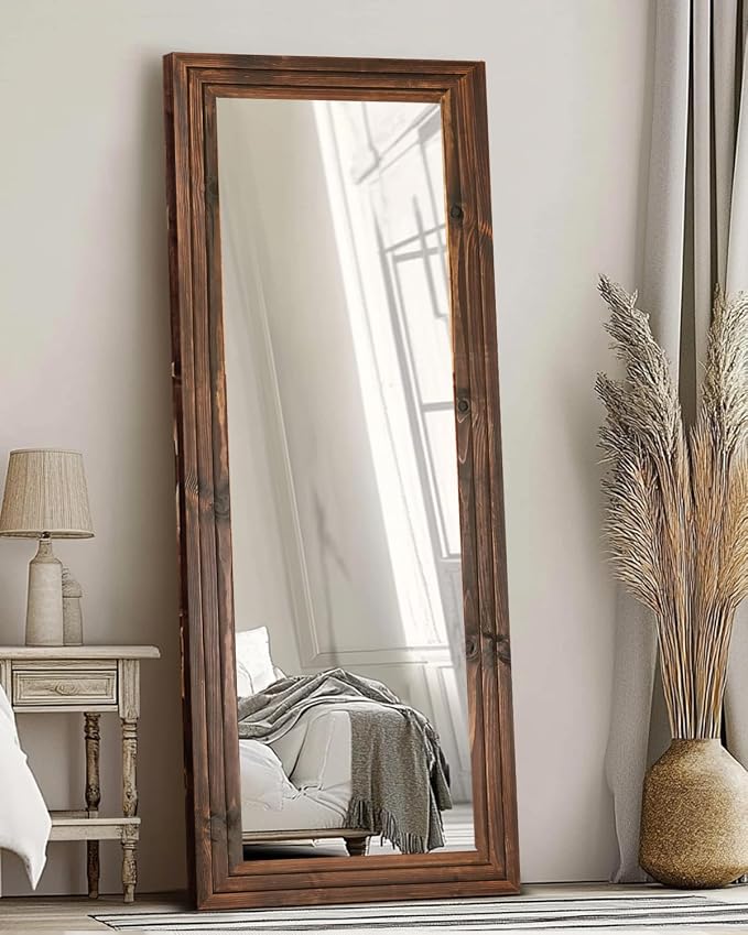Full Length Mirror 65"x24" Solid Wood Frame Floor Large Mirror - Image 7