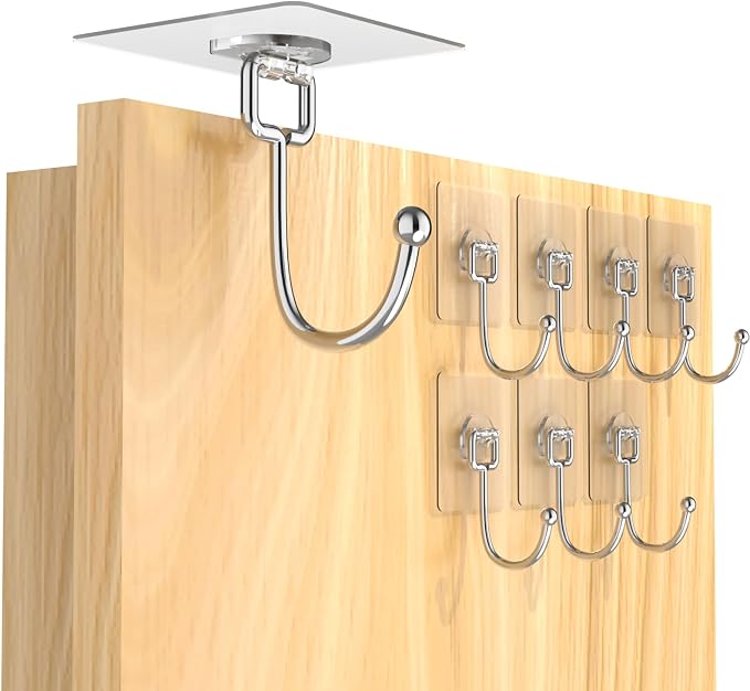 Latoxcaa Large Adhesive Hooks 8-Pack, Heavy Duty 44lb Wall Hooks - Image 9