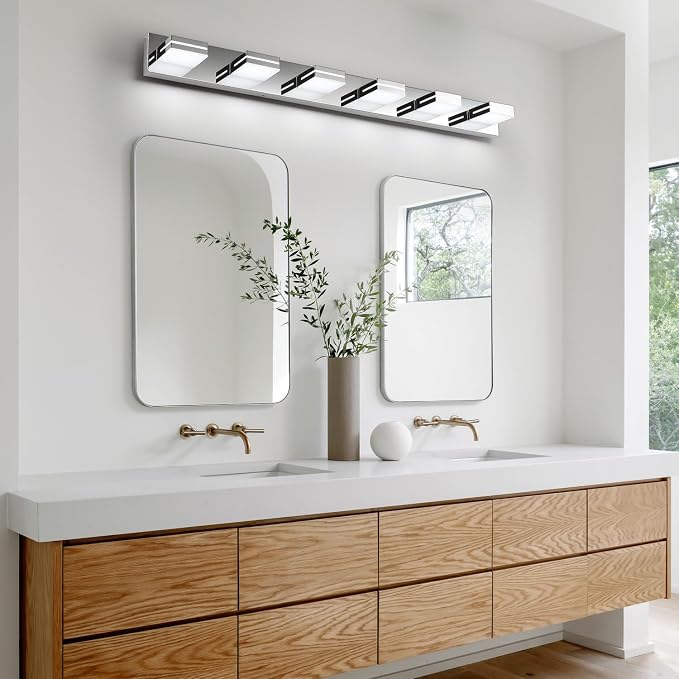 SineRise LED Modern Bathroom Vanity Light Fixtures, Chrome Modern Acrylic - Image 6