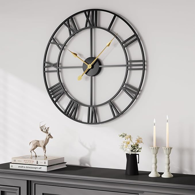 Cuspin 20 Inch Wall Clock Large Clock Battery Operated by Cuspin