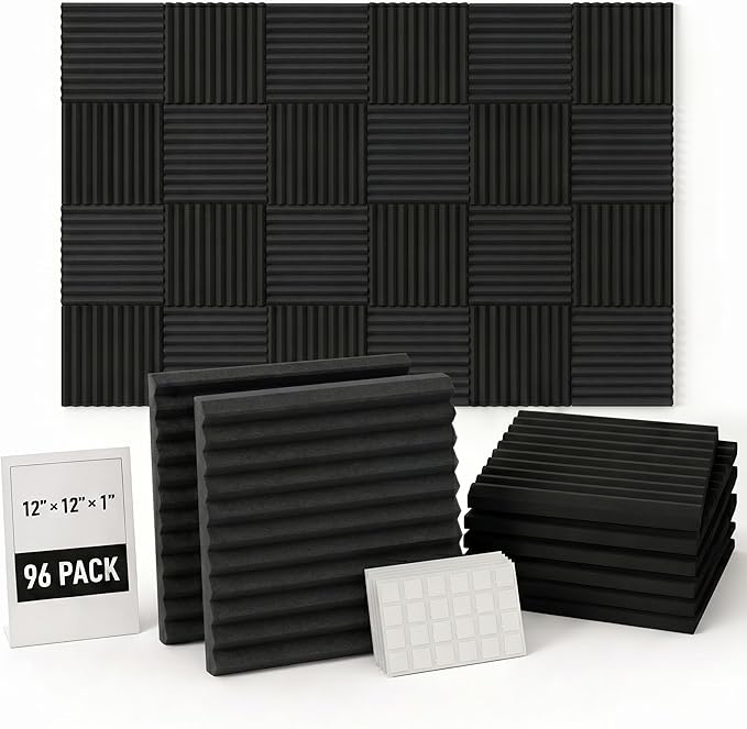 96 Pack Allxinlog Absorb the echo Acoustic Foam Panel Wedge Studio by XIN%26LOG